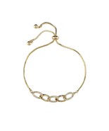 14K Gold Plated Cuban Chain Pattern Bracelet Iced Cubic Zirconia Hip Hop... - $47.98