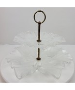 Vintage Mikasa Tulips Satin 2 Tier Server Tray Dish - £43.12 GBP