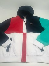 Men&#39;s FIla Navy | White | Green Fashion Hooded Windbreaker Jacket  - $59.00