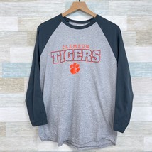 Clemson Tigers Raglan Logo Tee Gray Orange Long Sleeve Pro Edge Womens Large - £13.73 GBP