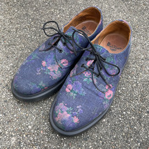 Dr. Martens 1461 Oxford Denim Floral Bouquet 3-Eye Lace Shoes 15016 US 7  EU 38 - £61.99 GBP