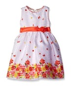 AMERICAN PRINCESS Girls Dress Sleeveless Floral Print Empire Shantung Fo... - £11.67 GBP
