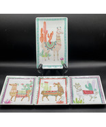 4 Llama Cactus Melamine Heavy Plastic Colorful Rectangle Plates Brand New - $25.23