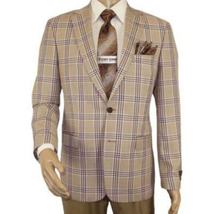Men Sport Coat by Berlusconi Turkey Italian Wool Super 180's #671-15 Tan Burg image 7