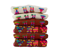 Long winter socks (3 pairs) made in Bolivia of alpaca and llama wool for women. - £25.30 GBP