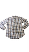 Men&#39;s Peter Millar Front Button Cotton Plaid Long Sleeve Shirt Size Medium - £25.68 GBP