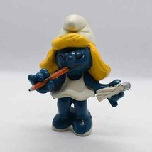 Vintage Smurfs Secretary Smurfette 20140 PVC Figure 1981 Peyo Toy Figurine 0322! - £5.97 GBP