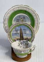 Miniature Teacup Saucer And Plate New York Souvenir Statue of Liber Occupy Japan - £10.08 GBP