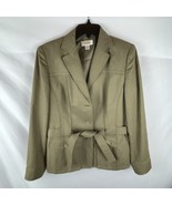 Talbots Jacket Womens Size 8 Linen Beige Belted - £17.31 GBP