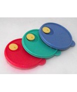 Tupperware Rubber Lids Magnet Refrigerator Colorful Red Green Blue Colle... - £7.78 GBP