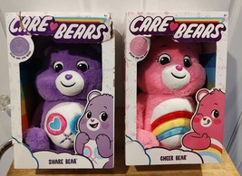 Two Care Bears - SHARE &amp; CHEER BEARS w/Coins In Box Plush Stuffed Animal - £22.93 GBP