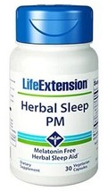 MAKE OFFER! 3 Pack Life Extension Herbal Sleep PM NO melatonin 30 veg caps image 2