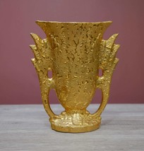 Vintage Weeping Gold Porcelain Stamped Vase - Home Decoration Gift - 8.5&quot; Tall - $64.35