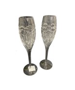 Waterford Crystal, Happy Anniversary Fluted Champagne Pair 10 1/4 “ Tall - $130.89