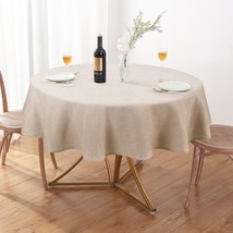 Textured Tablecloth Round 54 Inch Waterproof Spill Proof Wipeable Table ... - $27.37