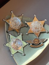 Lot of Silver Colored Plastic Deputy Sheriff &amp; Junior Pilot Pins – the sheriff - £8.85 GBP