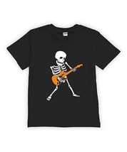 MSRP $24 Urban Smalls Black &amp; White Skeleton Guitar Tee Size 8Y - $5.81