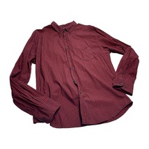 Luke &amp; Dutch Shirt Men&#39;s XL Red Black Check 100% Cotton Long Sleeve Button-Down - £16.98 GBP