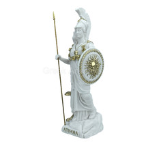Athena Minerva Greek Roman Goddess Medusa Shield Statue Sculpture Figure 14.37in - £78.30 GBP
