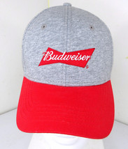Budweiser Beer Strapback Baseball Hat Cap Red Grey Embroidered Logo - £11.65 GBP
