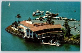 Postcard San Diego CA Tom Hams Lighthouse Restaurant Harbor Island Map - £3.93 GBP
