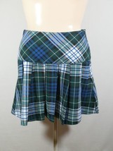Vintage Y2K American Eagle Blue Plaid Mini Skirt Size 00 - £23.53 GBP