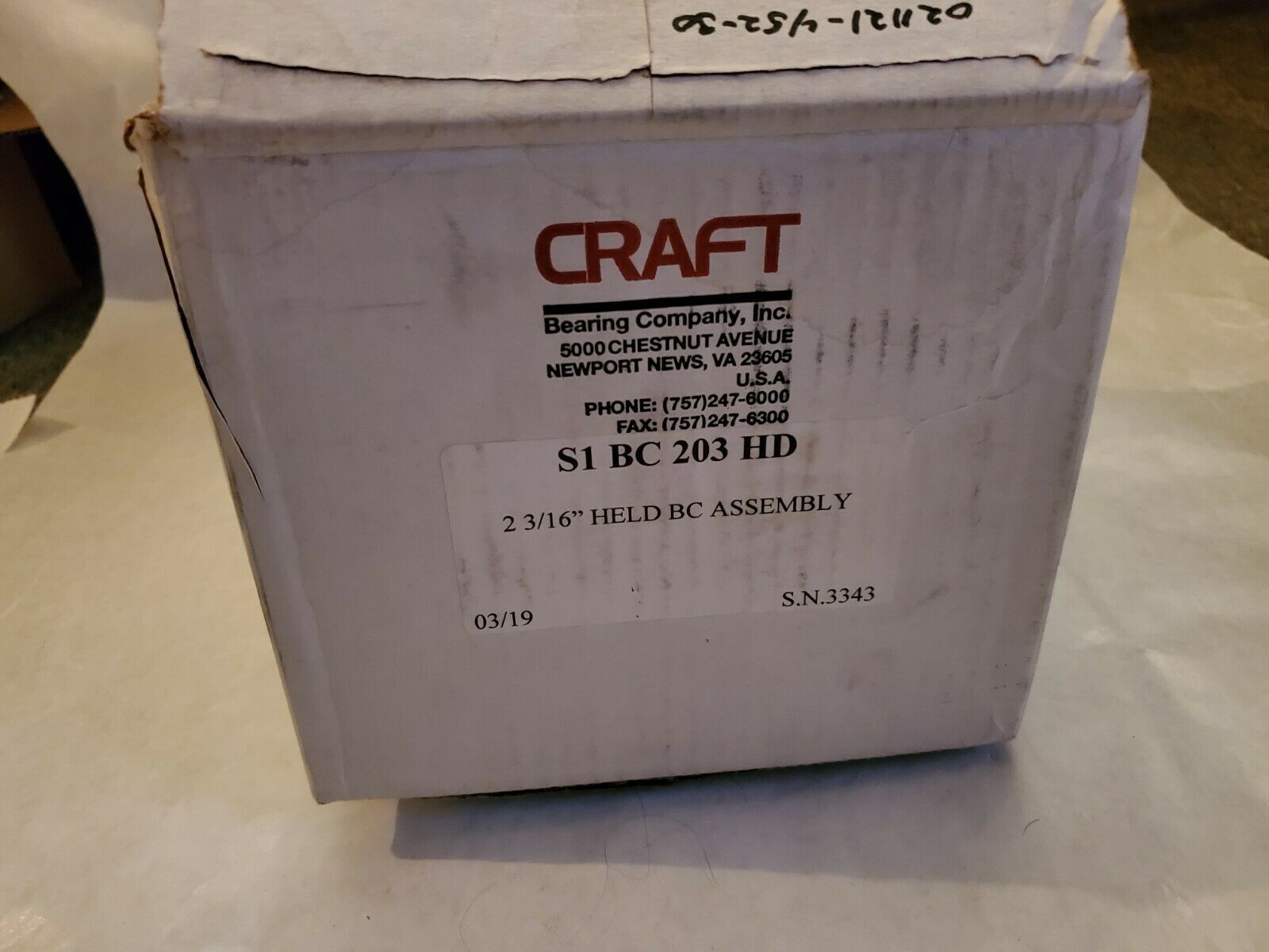 Primary image for Craft S1 BC 203 HD 2-3/16" HELD BEARING CARTRIDGE ASSEMBLY 