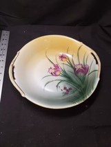 Beautiful Vintage Meito China Dish Bowl Hand Painted Flowers Made in Japan 10&quot; - £12.59 GBP