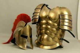 Medieval Antique Steel Knight Spartan Muscle Jacket With Spartan Helmet Set - £206.60 GBP