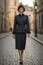 Vintage 40s Wool Pinstripe Gray Taylored Skirt Suit Set By Neiman Marcus... - $5,189.47 MXN Vintage 40s Wool Pinstripe Gray Taylored Skirt Suit Set By Neiman Marcus... - $5,189.47 MXN