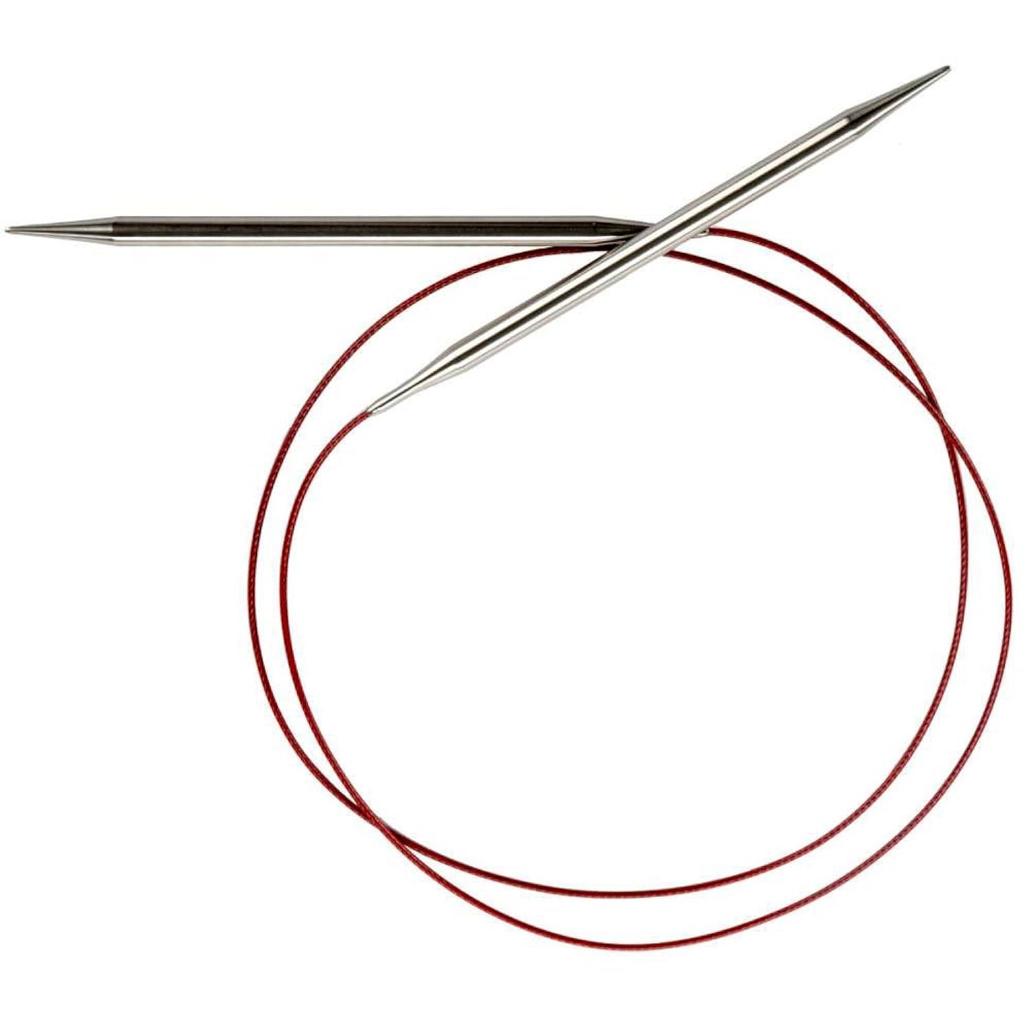 CHIAOGOO 7040-10.5 40-Inch Red Lace Stainless Steel Circular Knitting Needles, 1 - $24.99