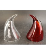 Devil Horns Shot Glasses By Hornitos Tequila, Set Of 2, 1 Ruby Red + 1 C... - £9.32 GBP