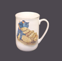 Norman Rockwell ceramic tea mug Right from the Start series. Man, flour ... - $31.61