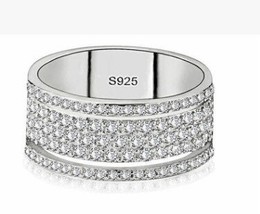 3 Carats Natural Diamond Jewelry Solid S925 Silver color Ring for Women Stamp An - £19.00 GBP