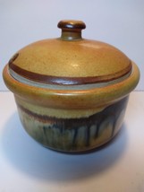 Walt Glass Studio Pottery Texas Sugar Dish Lid Bowl Honey Pot Mustard Jam - £46.68 GBP