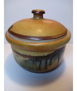Walt Glass Studio Pottery Texas Sugar Dish Lid Bowl Honey Pot Mustard Jam - $79.88 CAD