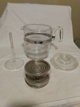 Vintage Pyrex Glass Percolator 9 Cup Flameware Coffee Pot Maker Complete - £109.53 GBP