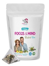 Concentration enhancing tea - FOCUS AND MIND HERBAL TEA - Brain energy tea 1 Pac - $17.96