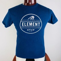 Element Mens M Skateboarding Theme Regular Fit Blue T Shirt White Graphi... - $15.29