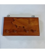 Wood 4 Peg Key Holder Hanger Hook Country Farmhouse Pig Handcrafted - $272.80 MXN