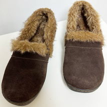 BOC Born Concept Womens Brown Faux Fur Lined Slip On Shoes 8 - £22.15 GBP