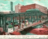 Vtg Postcard 1909 UDB Madison Street Bridge Chicago, Illinois Postcard - $5.89