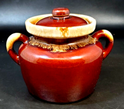 Vintage McCoy Brown Drip Glaze Bean Pot with Lid 6&quot; X 8&quot;, Very Nice!! - £27.68 GBP
