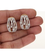 Round Cut Simulated Diamond Women&#39;s Stunning Hoop Earring 14K Yellow Gol... - $101.25