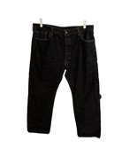 Levis 501 Jeans Mens 42x32 Black Button Fly Cotton Everyday Classic Denim - $34.99