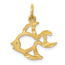 10K Yellow Gold Angel Fish Charm Jewelry FindingKing 20 X 16mm - £52.41 GBP