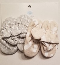 Cloud Island  Infant 2 Pair Baby Booties NIP Gray &amp; Cream White - £3.89 GBP