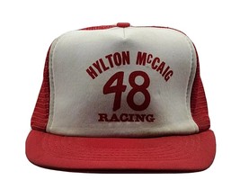 VINTAGE HYLTON McCAIG 48 RACING SNAPBACK MESH TRUCKER HAT/CAP, NASCAR - £27.94 GBP