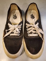 Vans Off The Wall Canvas Sneakers Black Mens Size 10.5 Womens Size 12 721356  - £12.63 GBP