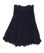 Emma James Womens Size 10 Black Midi Full Flared Ruffled Skirt Polyester... - $14.80